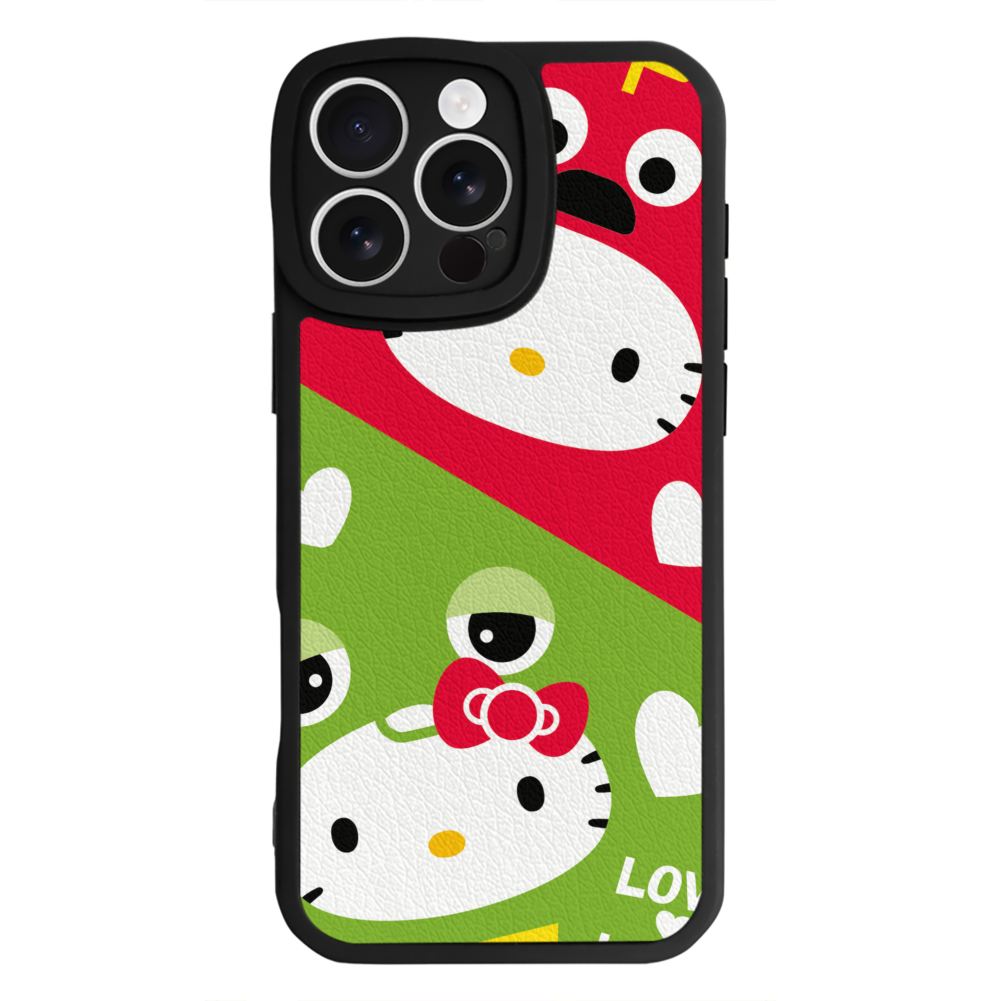 （画像用） Hello Kitty ハローキティ 【iPhone 16シリーズ対応】シリコンスマホケース（レザー調） 材質：シリコン